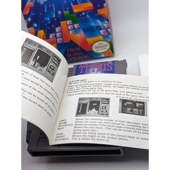 Tetris (Nintendo NES, 1985) CIB w/ Box, Cart, Sleeve, Manual ~ Tested & Works - Picture 12 of 12